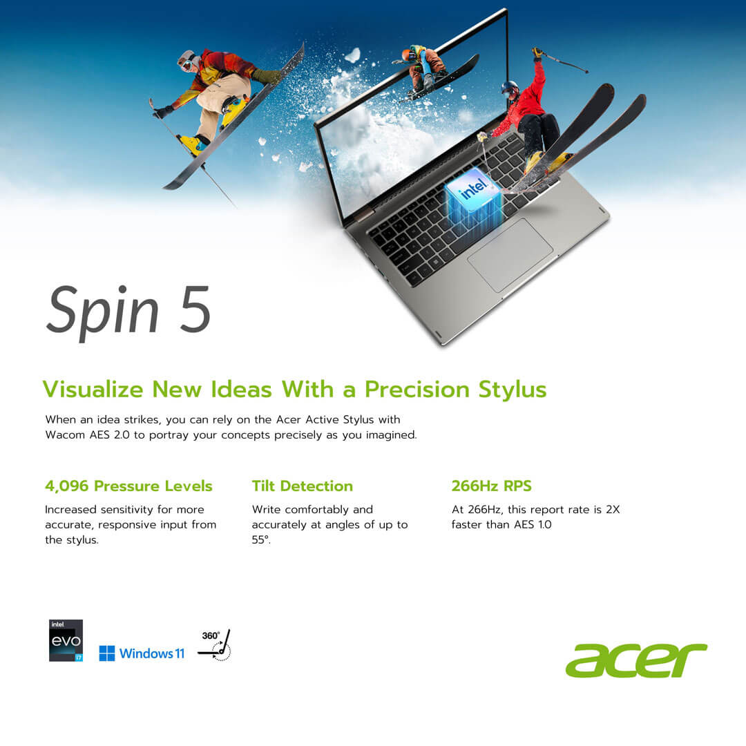 2023 Acer laptop product poster designed for Instagram social media platform by Admrkt agency.