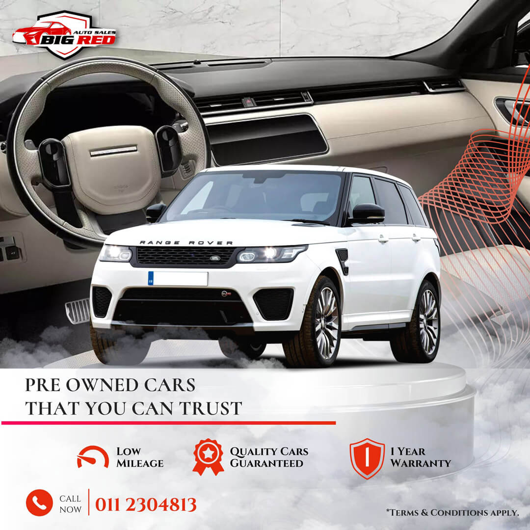 Modern Car sale poster of an automobile service provider. The image includes the latest Land Rover SUV. Designed by Admrkt agency